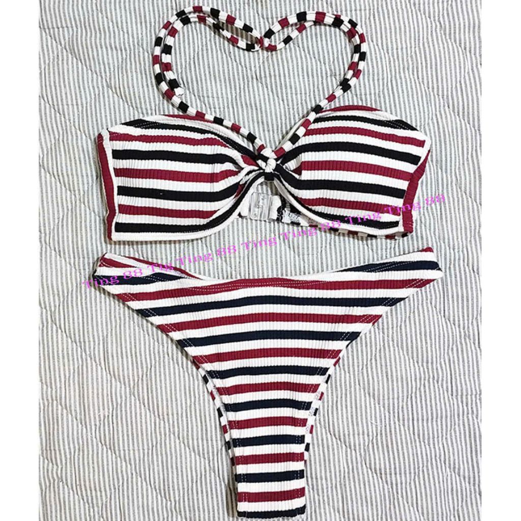 Bikini 2 Mảnh Kẻ Sọc Ngang Nâng Ngực Có Mút - Thiết Kế Sexy Gợi Cảm - Đồ Bơi TingTing 88