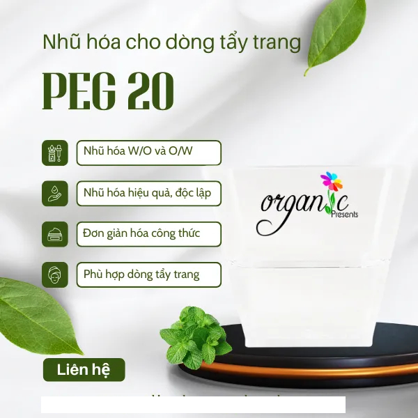 PEG-20 Glycerin Triisostearate - CHẤT NHŨ HOÁ CHO DÒNG TẨY TRANG