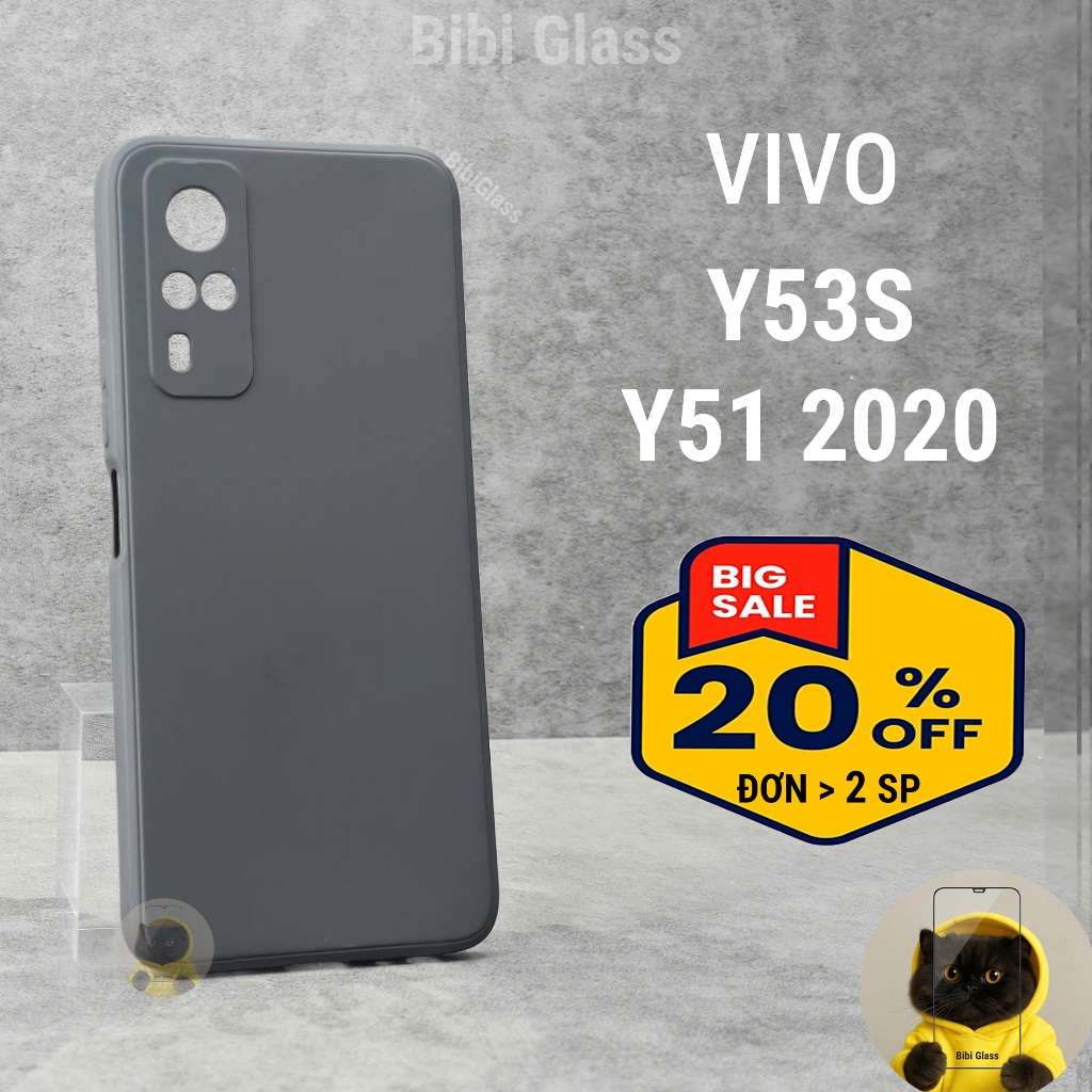 Ốp lưng Vivo Y51 2020 / Y53S bảo vệ cam điện thoại toàn diện cạnh vuông nhựa dẻo tpu bibi glass