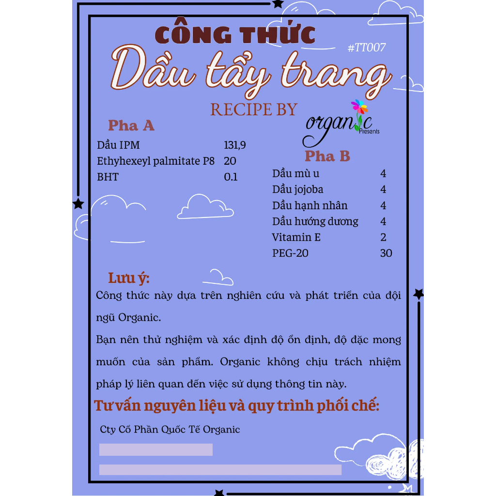 PEG-20 Glycerin Triisostearate - CHẤT NHŨ HOÁ CHO DÒNG TẨY TRANG