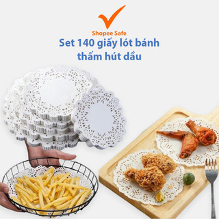 Set 140 giấy lót bánh thấm hút dầu mạnh giúp đồ chiên rán ráo dầu sạch bát đĩa #A256