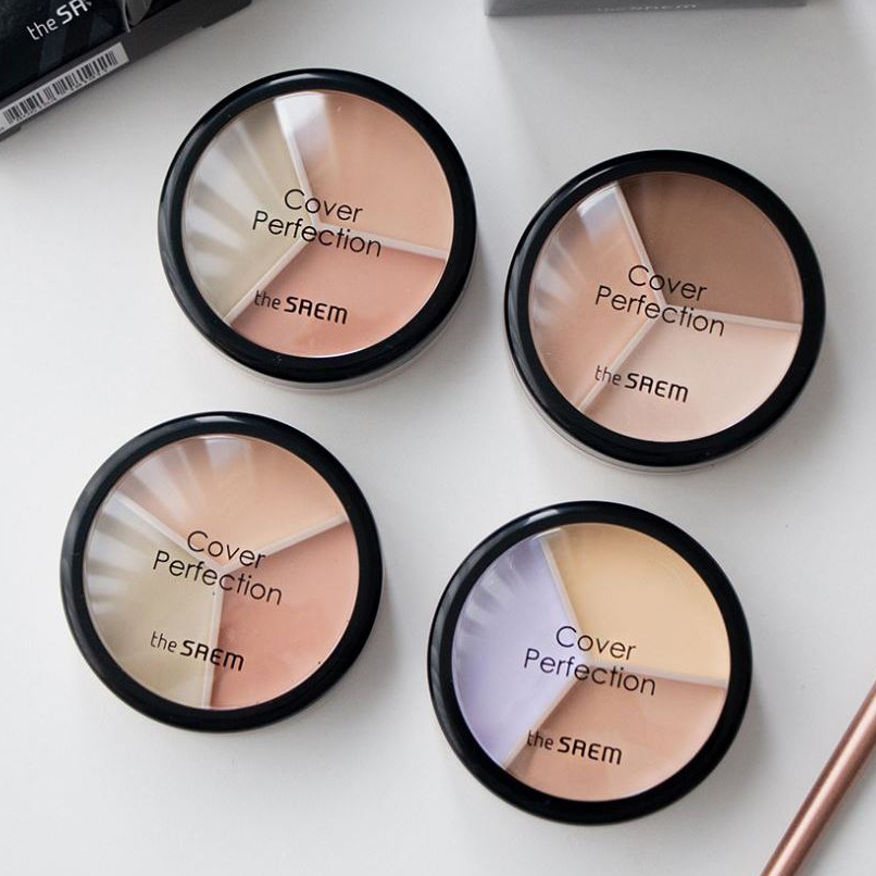 Che Khuyết Điểm The Saem Cover Perfection Triple Pot Concealer