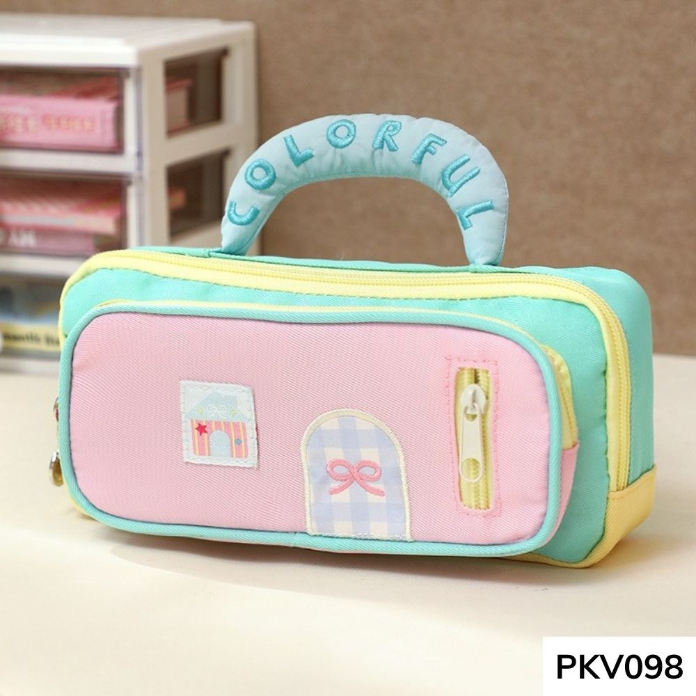 Hộp đựng bút , bóp viết phối màu Ulzzang dễ thương dung tích lớn cho học sinh , sinh viên PKV098 gagastore