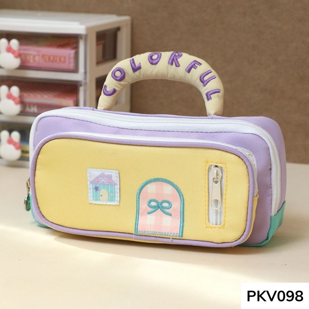 Hộp đựng bút , bóp viết phối màu Ulzzang dễ thương dung tích lớn cho học sinh , sinh viên PKV098 gagastore