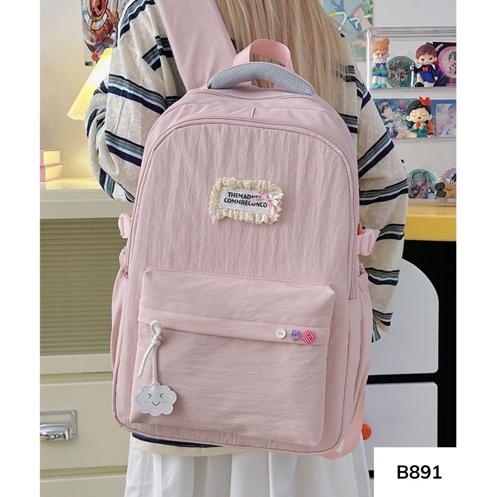 Balo đi học nam nữ dễ thương màu sắc pastel nhiều ngăn dung tích lớn phong cách Ulzzang B891 gagastore