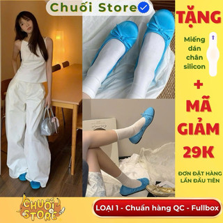 Giày bệt nữ da PU tổng hợp dệt vải đế cao su phong cách tiểu thư siêu xinh dễ phối đồ thoải mái