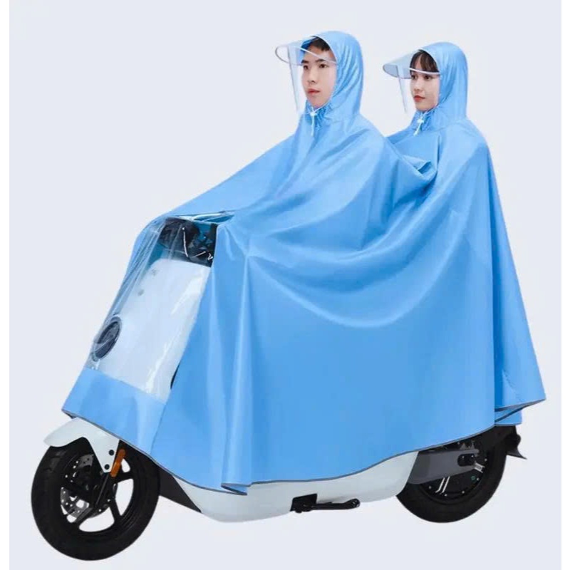 Áo mưa 1 đầu 2 đầu nam nữ, Áo mưa choàng trùm kín xe,chất liệu PVC cao cấp có tấm chắn nước cho 1 người và 2 người