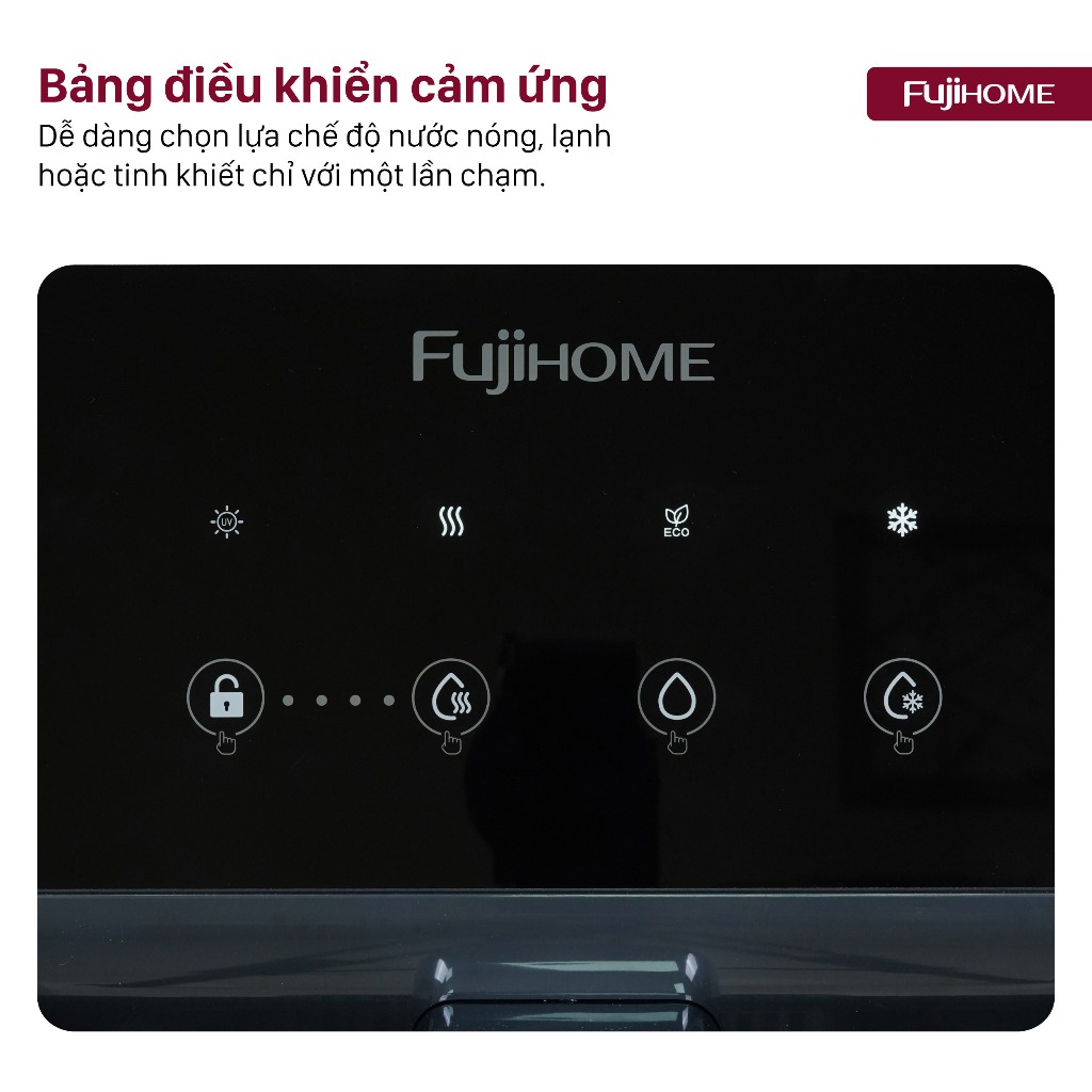 Máy lọc nước tinh khiết nóng lạnh FUJIHOME WP9201C Nhập Khẩu, Máy lọc 5 cấp + UV phù hợp mọi không gian