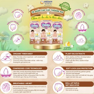 ( tặng quà) Tã/Bỉm Quần Bobby Organic Ban Ngày, Cotton Hữu Cơ, Thoáng Khí, Chống Tràn, Siêu Thấm Hút Cho Bé
