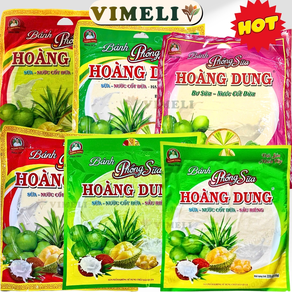 Bánh Phồng Sữa Dừa Hoàng Dung Sầu Riêng – Bánh Tráng Sữa Dừa Lá Dứa Sầu Riêng Đặc Sản Việt Nam – Bánh Tráng VIMELI