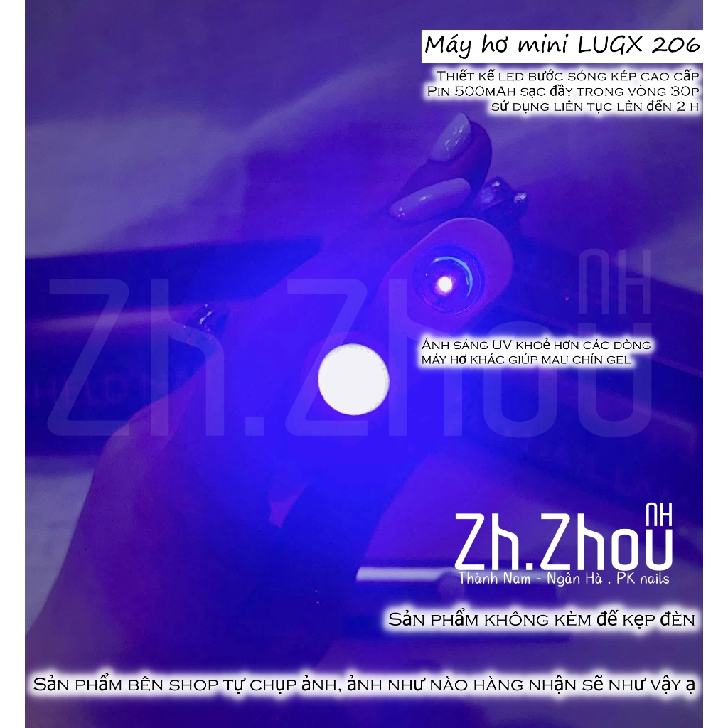 Máy hơ mini LUGX 206, máy hơ mini cao cấp, máy hơ 1 ngón cao cấp lugx tích điện.