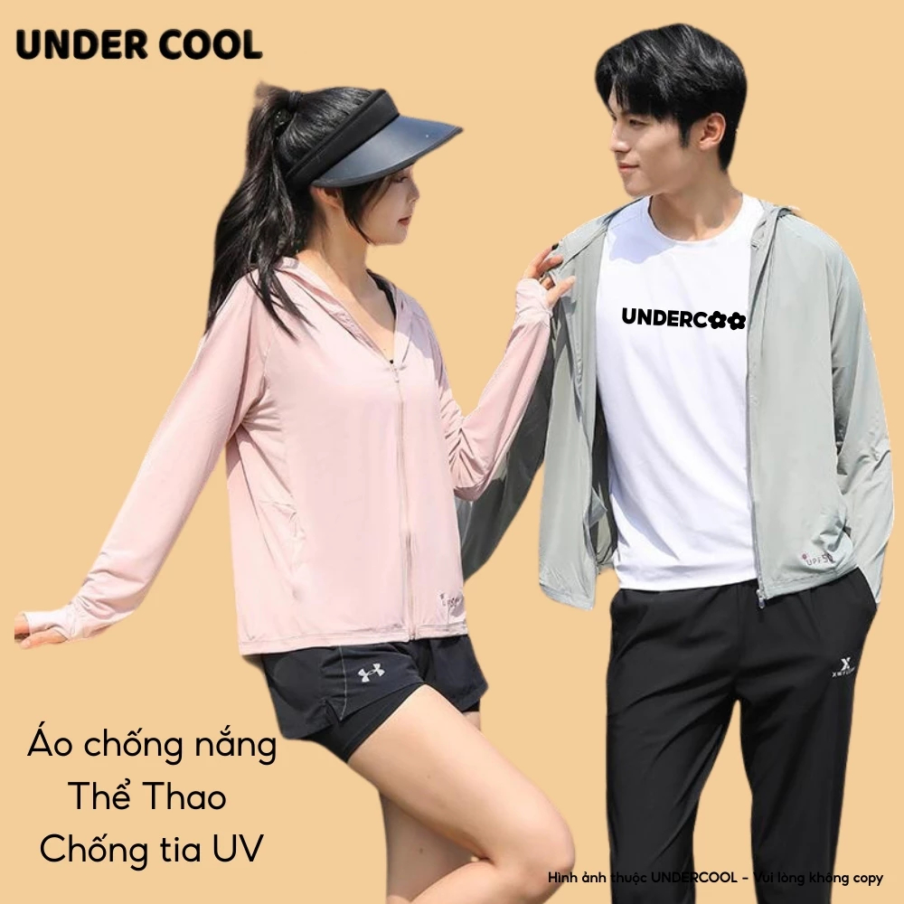 Áo chống nắng chất su ICE mát lạnh UNDERCOOL nam nữ 6D Hàn UPF 50+Áo chống nắng màu pastel ACN07
