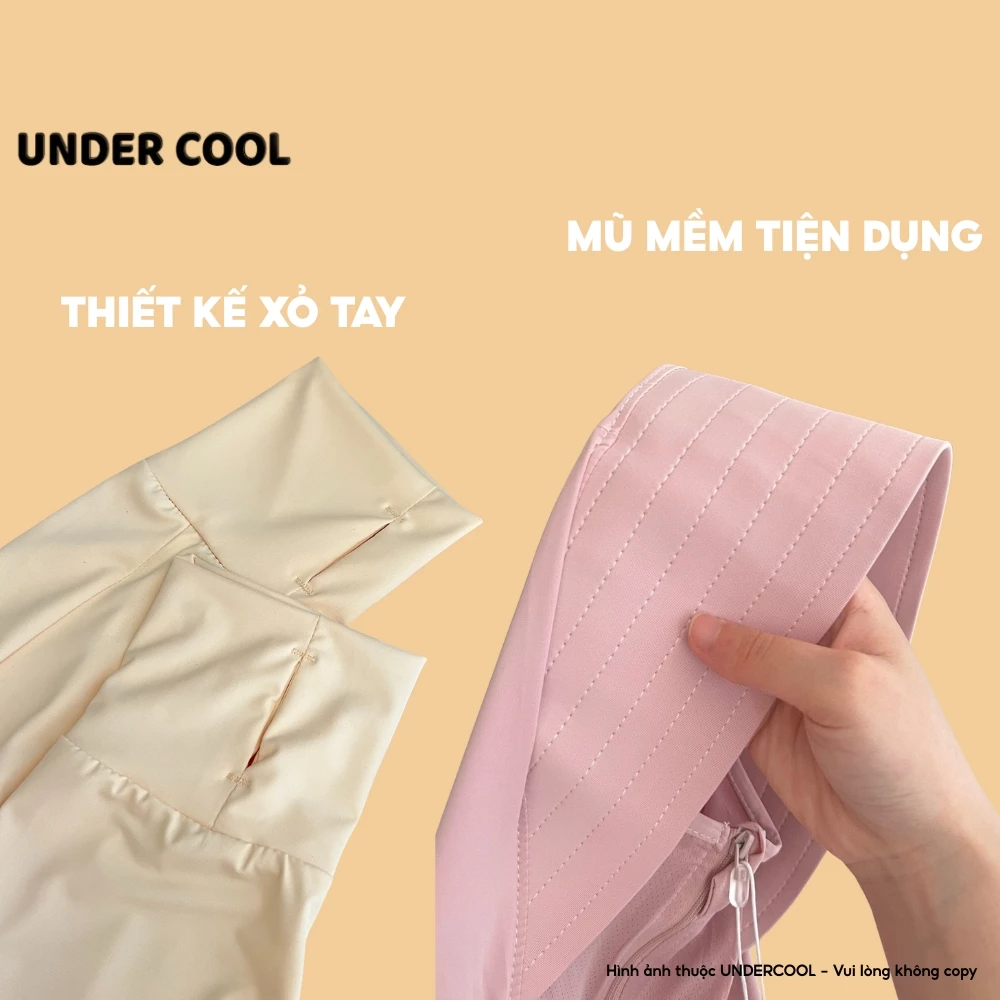 Áo chống nắng chất su ICE mát lạnh UNDERCOOL nam nữ 6D Hàn UPF 50+Áo chống nắng màu pastel ACN07