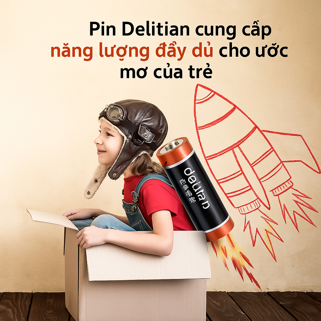 [HOT SALE] Pin Kiềm Alkaline Deli Megactive 2A/3A 1.5V  Bền Lâu, Dung Lượng Lớn, An Toàn, Chính Hãng