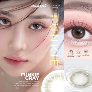 Kính áp tròng xám tây tự nhiên Angel Eyes Funkie có độ cận 0-8 | Lens cận màu xám đường kính bé 12.8