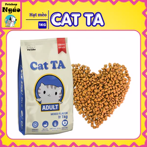 Hạt Cho Mèo Cat TA 1kg Vị Gà Tây Và Cá Ngừ Viên Hình Trái Tim Dễ Nhai Tiêu Hóa Hạn Chế Mùi Phân