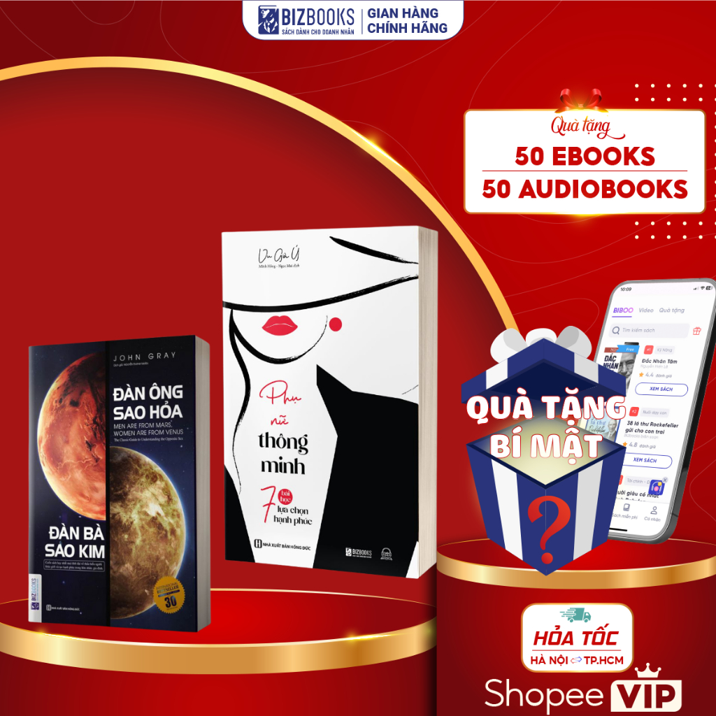 Sách Phụ Nữ Thông Minh: 7 Bài Học Lựa Chọn Hạnh Phúc Và Đàn Ông Sao Hỏa Đàn Bà Sao Kim - Bizbooks