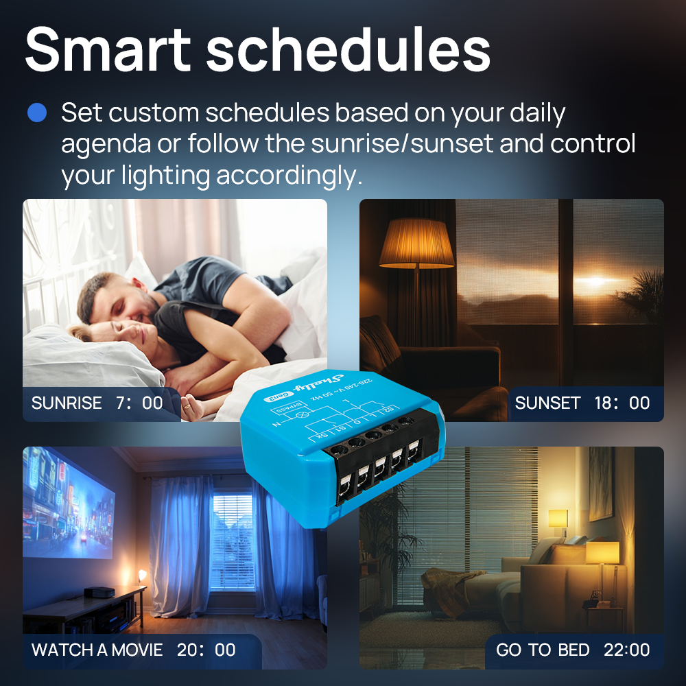 Shelly 2L Gen3 Công tắc thông minh WiFi Điều khiển chính xác kênh đôi Không cần dây trung tính