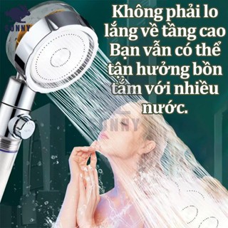 Bộ vòi sen quạt vàng 360 độ，Áp Cao Cấp Có Cánh Quạt Xoay 360 Độ Kèm Dây 1,5 Mét, Tay sen Nano Có Lõi Lọc Tia Nước Massag