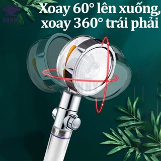 Bộ vòi sen quạt vàng 360 độ，Áp Cao Cấp Có Cánh Quạt Xoay 360 Độ Kèm Dây 1,5 Mét, Tay sen Nano Có Lõi Lọc Tia Nước Massag