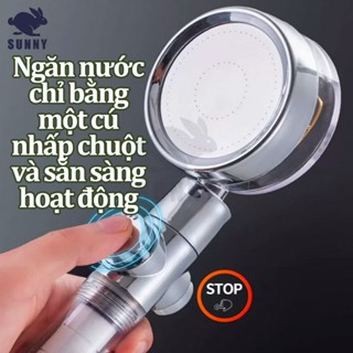 Bộ vòi sen quạt vàng 360 độ，Áp Cao Cấp Có Cánh Quạt Xoay 360 Độ Kèm Dây 1,5 Mét, Tay sen Nano Có Lõi Lọc Tia Nước Massag