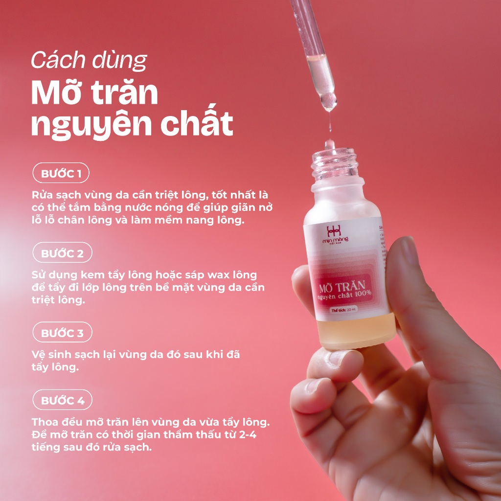 Mỡ Trăn Triệt Lông Nguyên Chất, An Toàn, Ức Chế Quá Trình Mọc Lông, Mờ Rạn Da, Lành Vết Bỏng