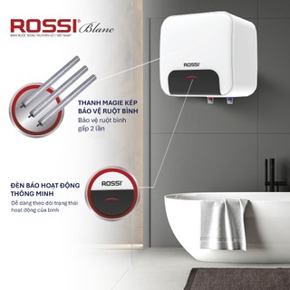 Bình nước nóng gián tiếp Rossi Blanc dáng vuông dung tích 15L/20L/30L