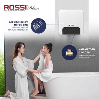 Bình nước nóng gián tiếp Rossi Blanc dáng vuông dung tích 15L/20L/30L