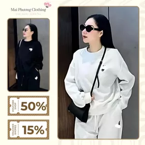 SET NỮ 💥 HÀNG LOẠI 1 💥 Set Bộ Đồ Nữ Áo Nỉ Áo Kiểu Nữ Dài Tay Quần Bomber Nỉ Bo Gấu 40-70kg mẫu SETNINGUA3MCOTRON. P438