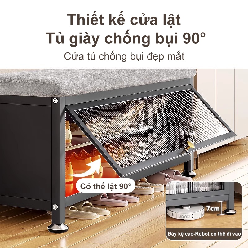 𝐎𝐥𝐢𝐟𝐞 Kệ Giày Đa Năng Kệ Giày Chống Bụi Giá Treo Áo Phong Cách Mới Kệ Để Giày Có Nhiều Móc Treo Đồ Tiện Tích