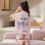 PIZAMA Lụa Cộc Tay Cho Bé Gái Chất Vải Lụa Mềm Mịn