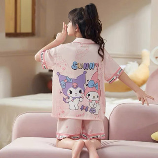 [ 16KG - 46KG ] PIZAMA Lụa Cộc Tay Cho Bé Gái Chất Vải Lụa Mềm Mịn