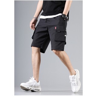 ⚡️ VẢI ĐẸP - ẢNH THẬT ⚡️ Quần short Túi Hộp phối dây Unisex, QUẦN ĐÙI LỮNG NAM NỮ CHẤT KAKI ĐEN