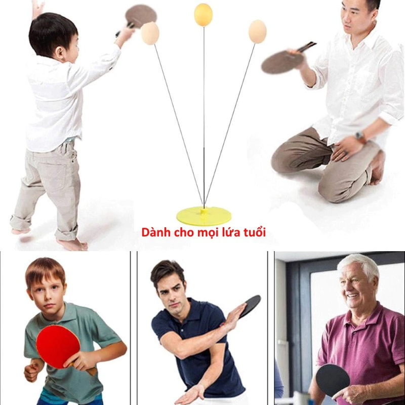 Đồ Chơi Đánh Bóng Bàn Phản Xạ VỢT GỖ - Đồ Chơi Vận Động Cho Bé