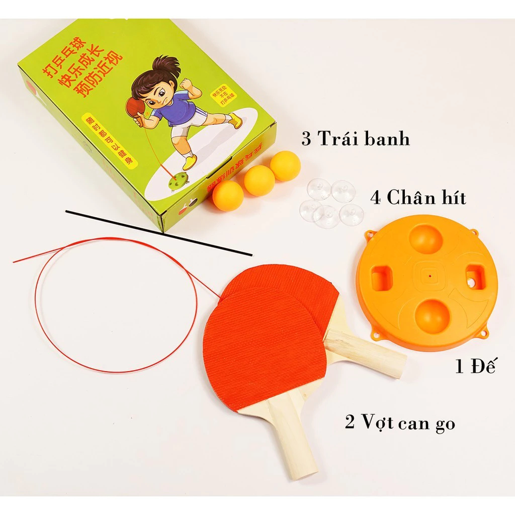 Đồ Chơi Đánh Bóng Bàn Phản Xạ VỢT GỖ - Đồ Chơi Vận Động Cho Bé