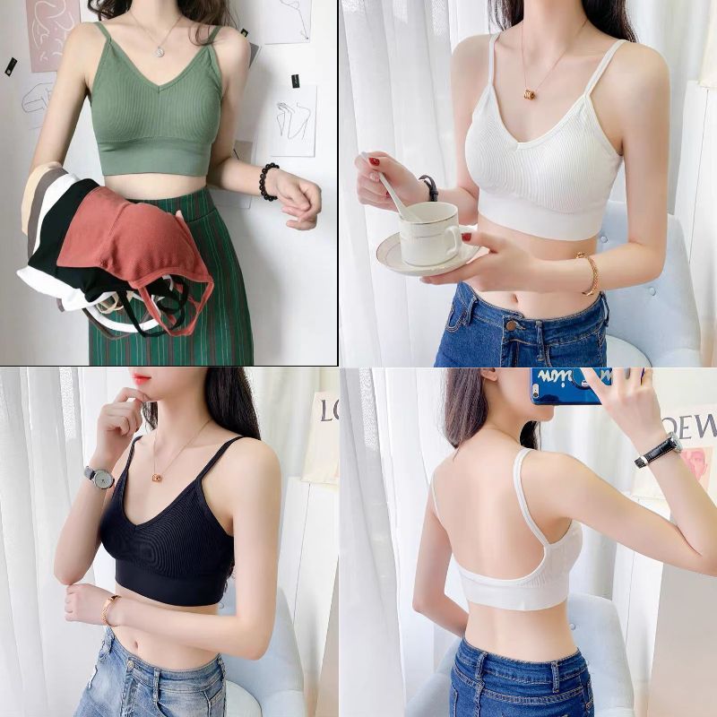 SET 3 Áo bra nữ cotton gân tăm cao cấp kiểu dáng hở lưng gợi cảm quyến rũ đệm mút mỏng LANIXA B367
