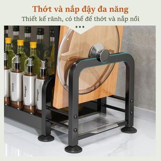 Gslife Kệ Gia Vị Nhà Bếp 2 Tầng Bằng Thép Cacbon, Đa Năng Tiện Dụng, Chống Gỉ Sét