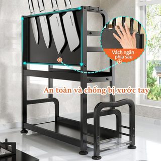 Gslife Kệ Gia Vị Nhà Bếp 2 Tầng Bằng Thép Cacbon, Đa Năng Tiện Dụng, Chống Gỉ Sét
