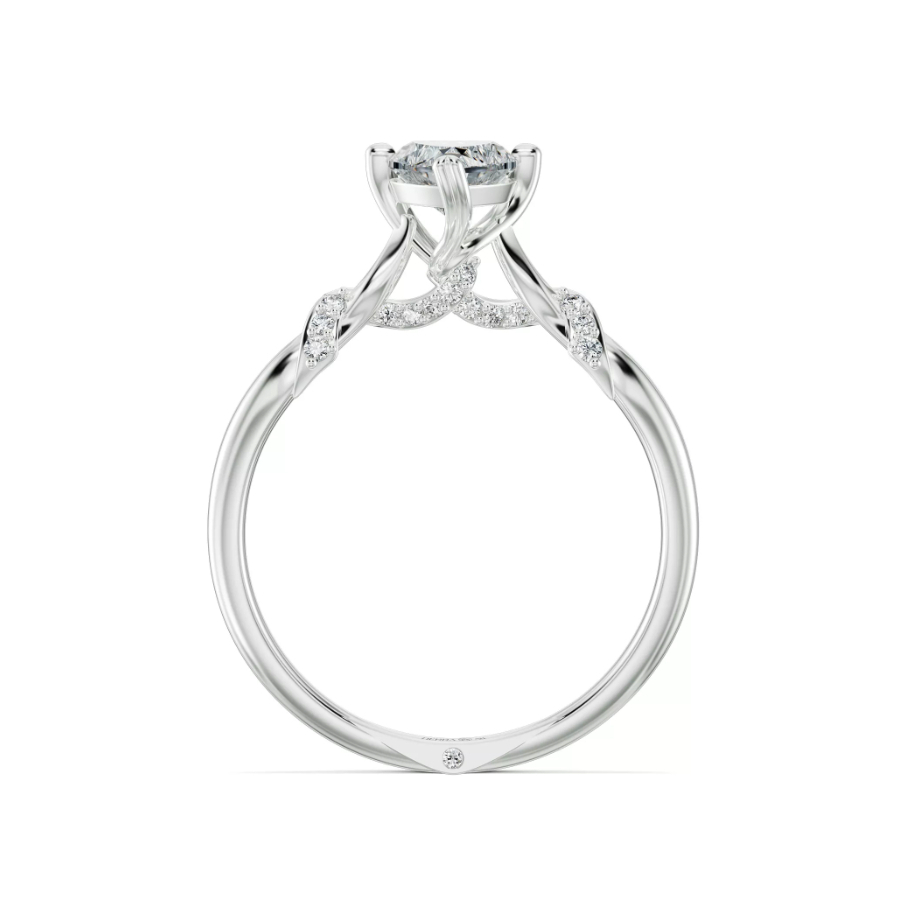 [CHAT TRƯỚC KHI ĐẶT] Nhẫn Cầu Hôn Tierra Satin Plait NCH8415 Vàng 14K 18K, Tấm CZ/ KC, Đính Chủ Trái Tim Đá CZ