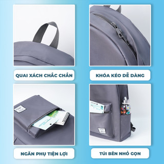 Balo Đi Học Nam Nữ BASIC Nhiều Ngăn Tiện Lợi, Balo Học Sinh Nhiều Màu Chất Liệu Thoáng Khí, Nhẹ, Chống Nước BL001