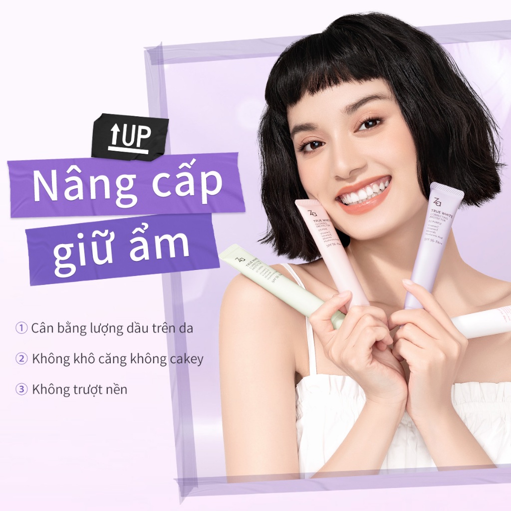 Za Kem Lót Kiềm Dầu Nâng Tone SPF 35g Kem Lót Trang Điểm Dưỡng Da All-in-One