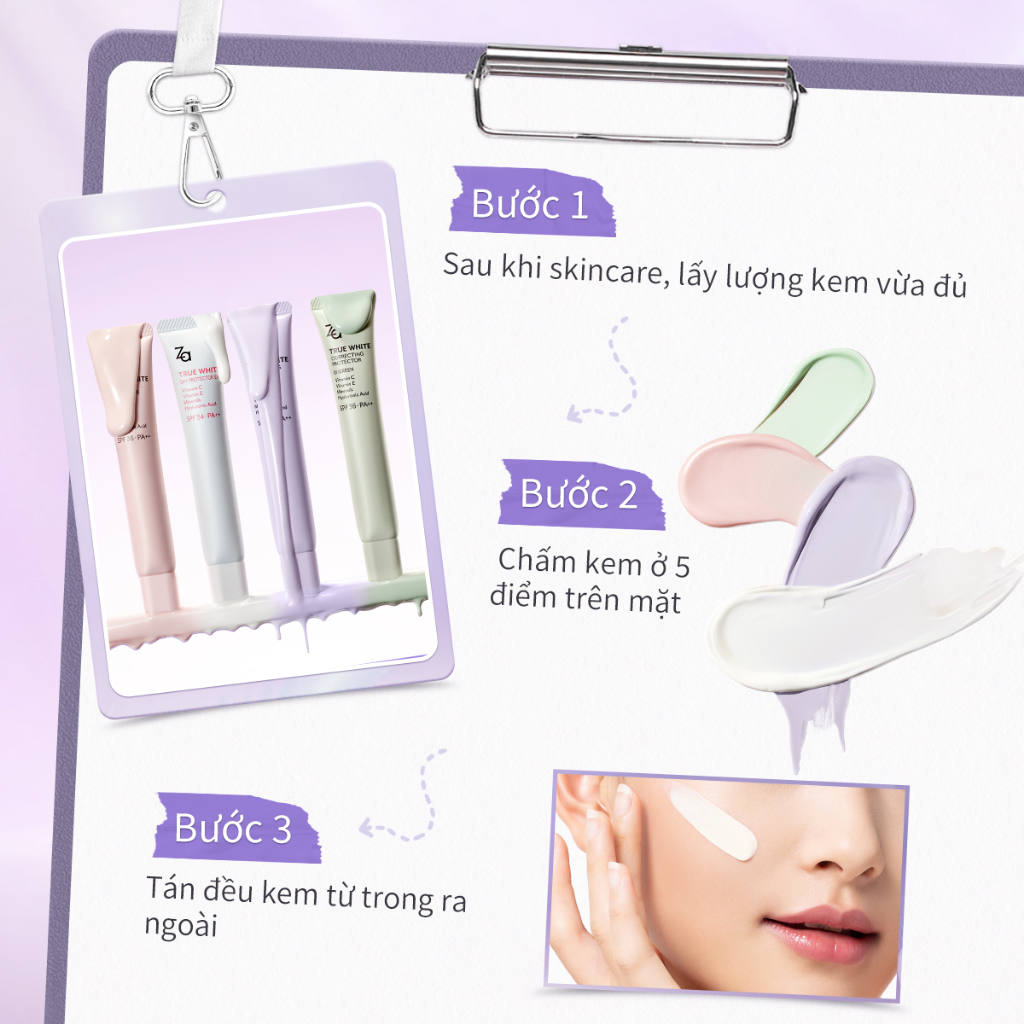 Za Kem Lót Kiềm Dầu Nâng Tone SPF 35g Kem Lót Trang Điểm Dưỡng Da All-in-One