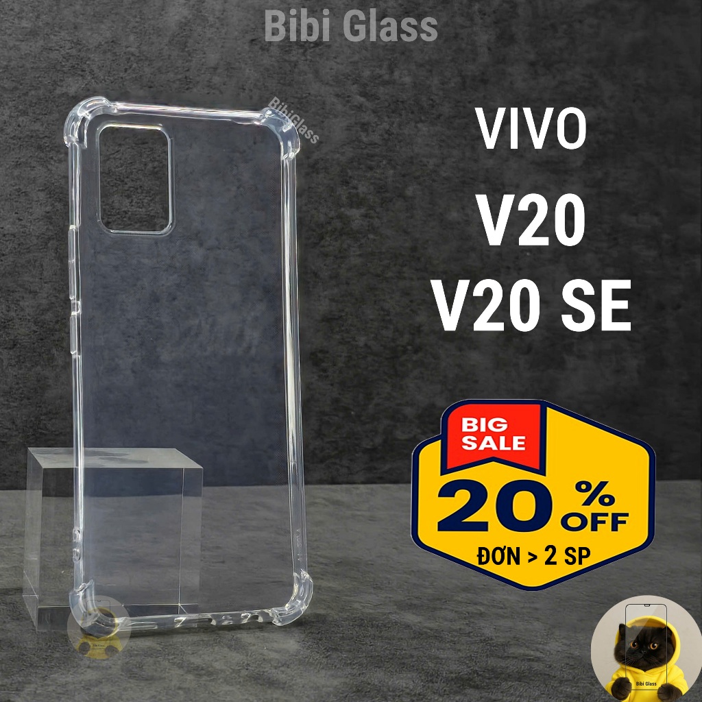 Ốp lưng Vivo Vivo V20 / V20 SE Silicon nhựa dẻo trong suốt cao cấp chống sốc va đập bảo vệ bốn góc