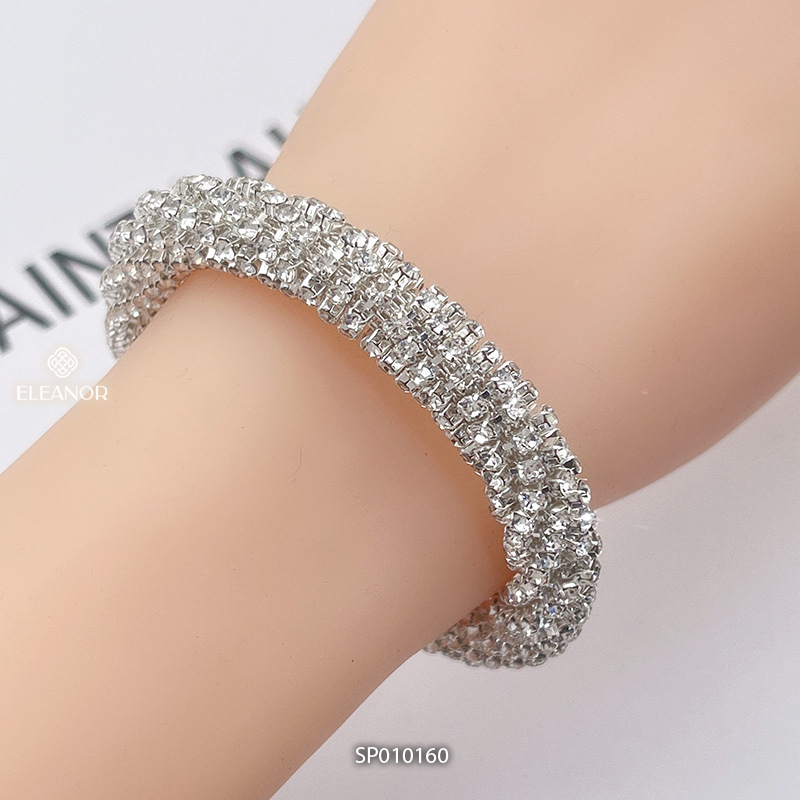 Vòng tay nữ Eleanor Accessories đính đá lấp lánh lắc tay dạng kiềng phụ kiện trang sức 10160