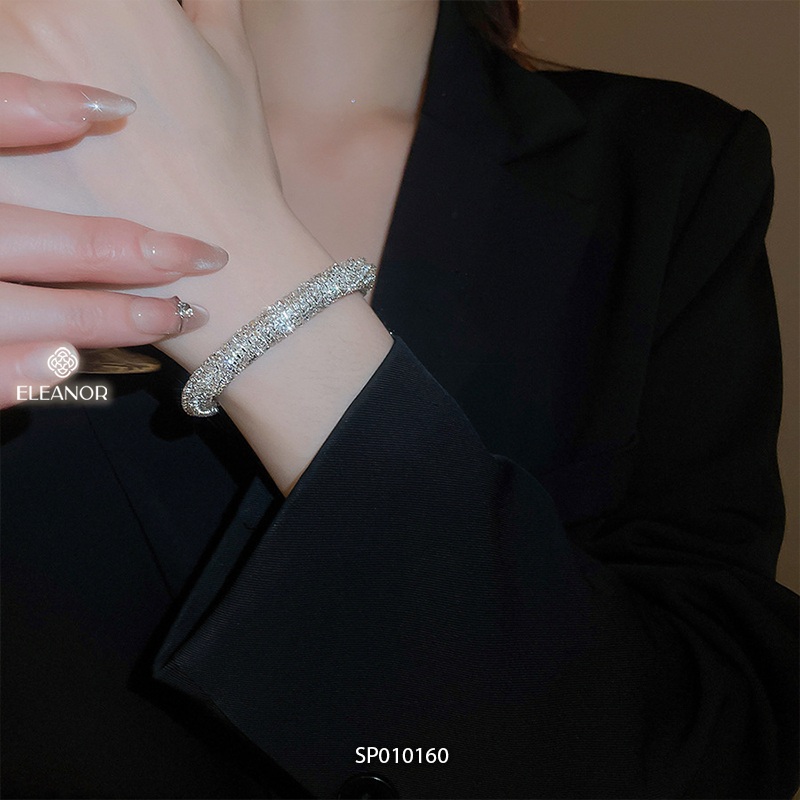 Vòng tay nữ Eleanor Accessories đính đá lấp lánh lắc tay dạng kiềng phụ kiện trang sức 10160