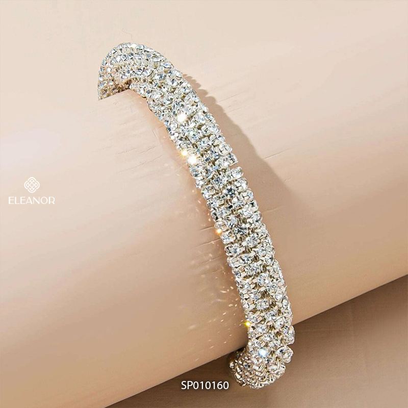 Vòng tay nữ Eleanor Accessories đính đá lấp lánh lắc tay dạng kiềng phụ kiện trang sức 10160
