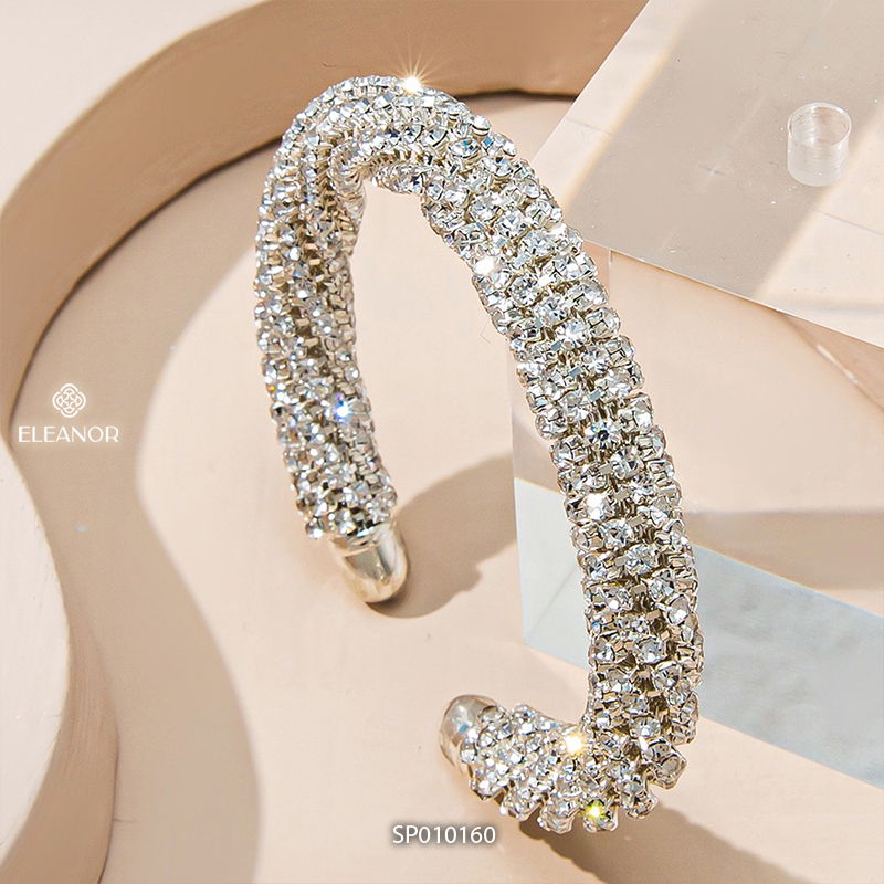 Vòng tay nữ Eleanor Accessories đính đá lấp lánh lắc tay dạng kiềng phụ kiện trang sức 10160