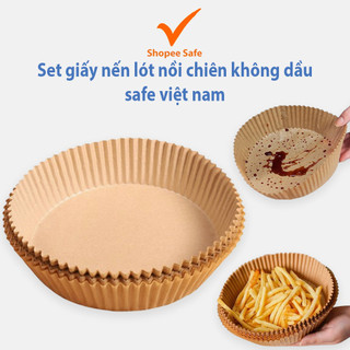Set giấy nến lót nồi chiên không dầu giúp chống dính hạn chế bẩn dầu mỡ dễ vệ sinh sau khi nấu