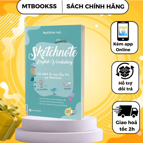 Sách - Sketchnote English Vocabulary - Học Nhanh Từ Vựng Tiếng Anh Qua Sketchnote - MCBooks