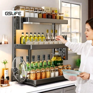Gslife Kệ Gia Vị Để Bàn Đa Năng, Chất Liệu Thép Bền Đẹp, Tiết Kiệm Không Gian